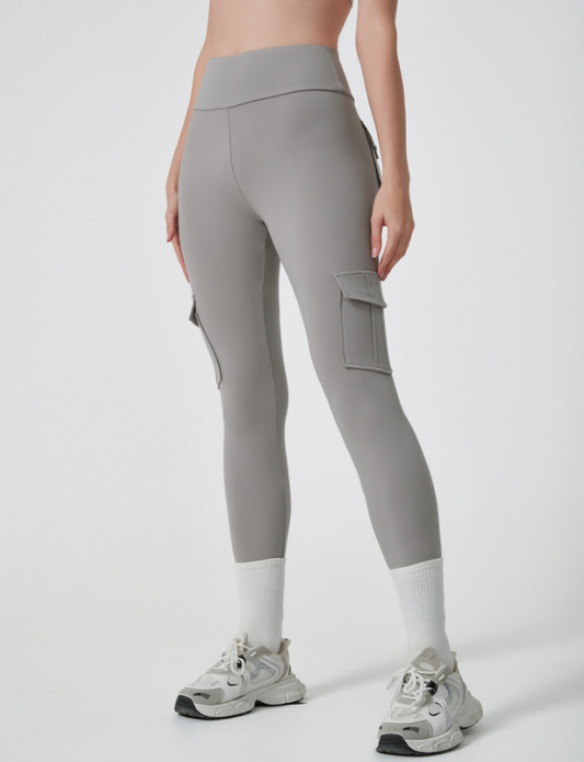 High Waist Work Clothes Pocket Yoga Pants Hip Lifting Peach Hip Quick Drying Stretch Workout Pants