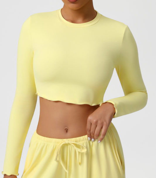 Yoga Clothing Top Skin Friendly Nude Feel Breathable Workout Clothes Short T shirt Slim Slimming Sports Long Sleeve