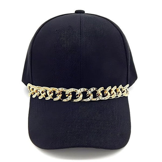 Rhinestone Chain Attached Baseball Cap