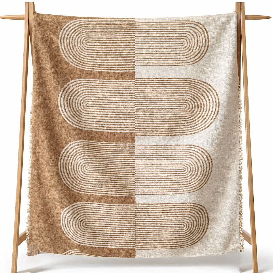 Zulu Throw Blanket – Neutral Textured Modern Throw for Sofa or Bed
