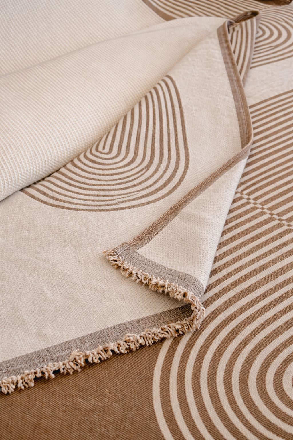 Zulu Throw Blanket – Neutral Textured Modern Throw for Sofa or Bed