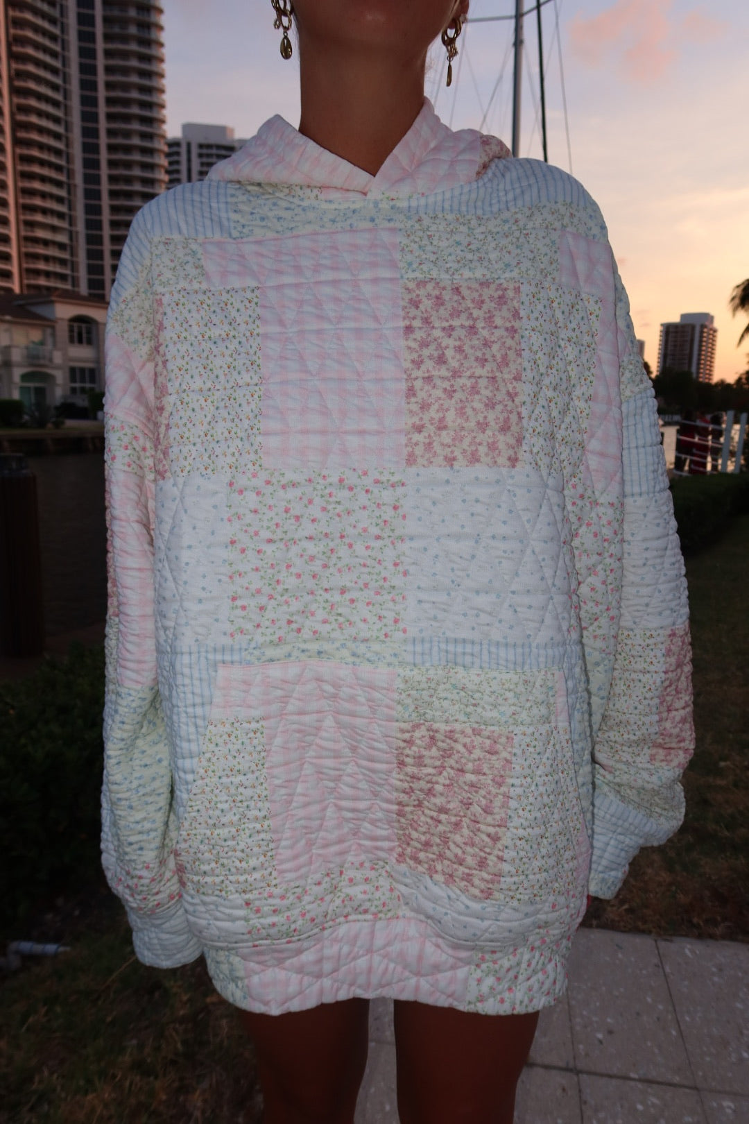 Quilted Pastel Hoodie