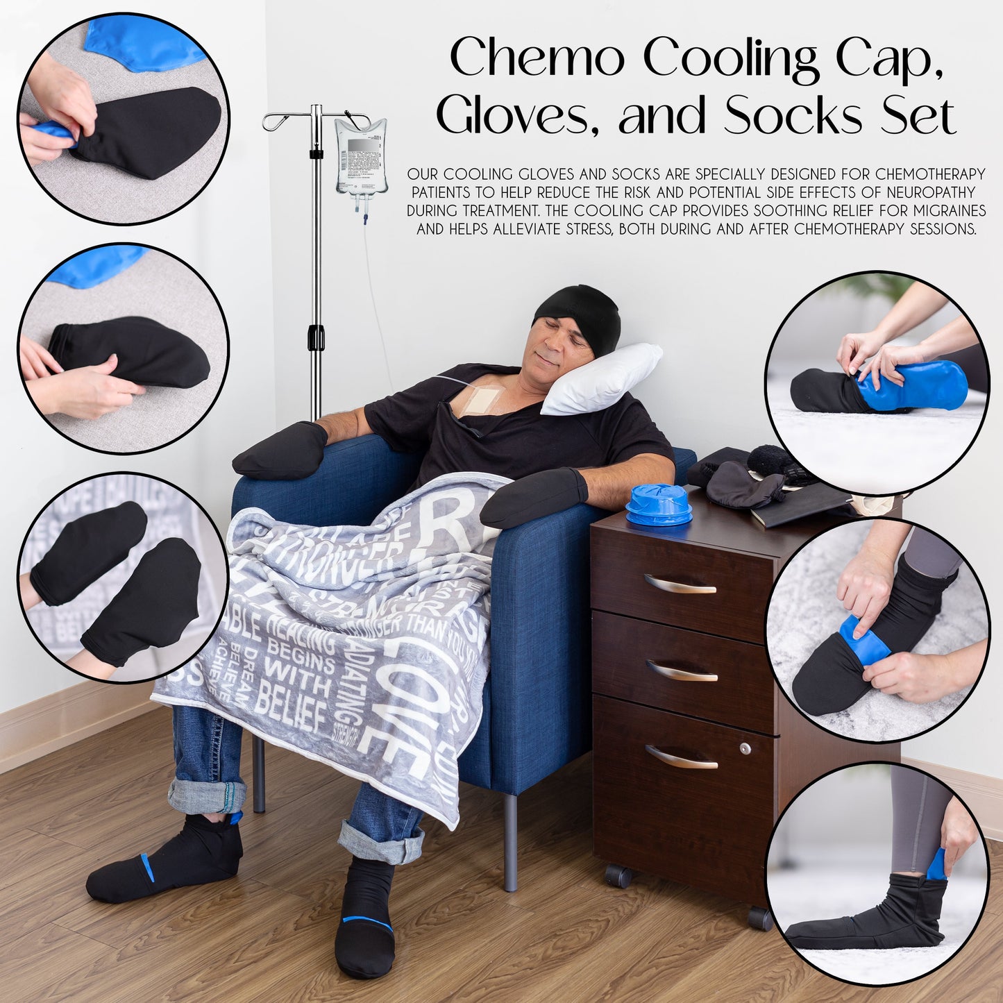 Rise Up and Recover - Chemo Cold Therapy Kit - Chemotherapy Comfort Care Package for Women and Men