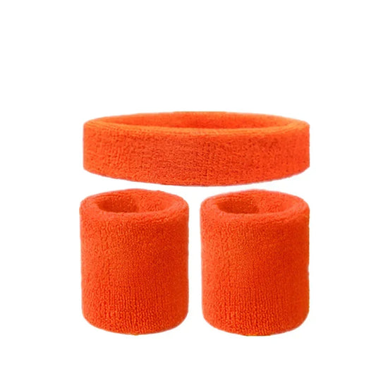 Cotton Sweatband Bundle Headband and Wristbands