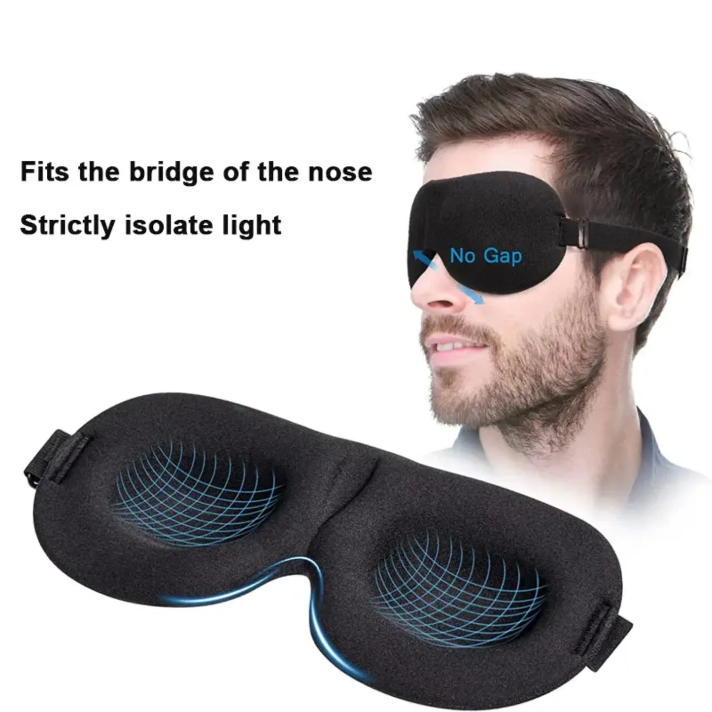 Ultimate Relaxation Deluxe Premium Ultra-Soft 3pcs Sleep Eye Mask Set - High-Quality Contoured Cup Blindfold for Restful Night,