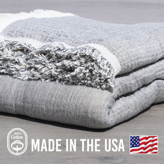 100% Cotton Reversible  Muslin Throw Blankets
