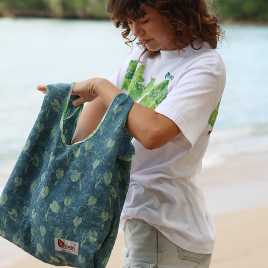ReAloha "Reusable Tote Bag" - Taro Leaves Green