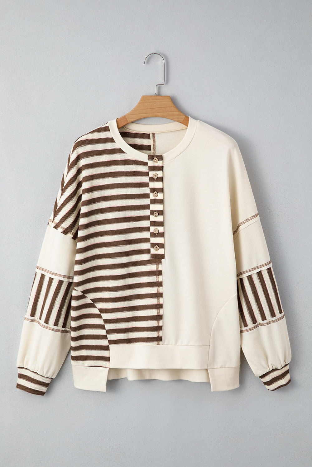 Ariana Stripe Stitched Oversized Sweatshirt