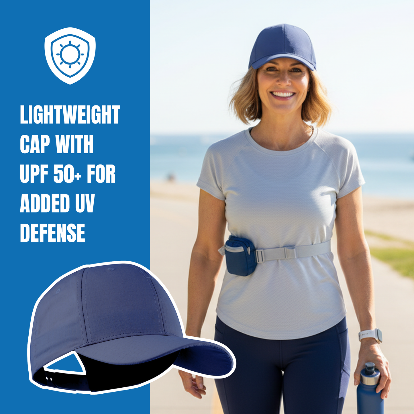 POWERCAP ICE Baseball Hat – Instant Cooling with Reusable Ice Packs UPF 50 Protection