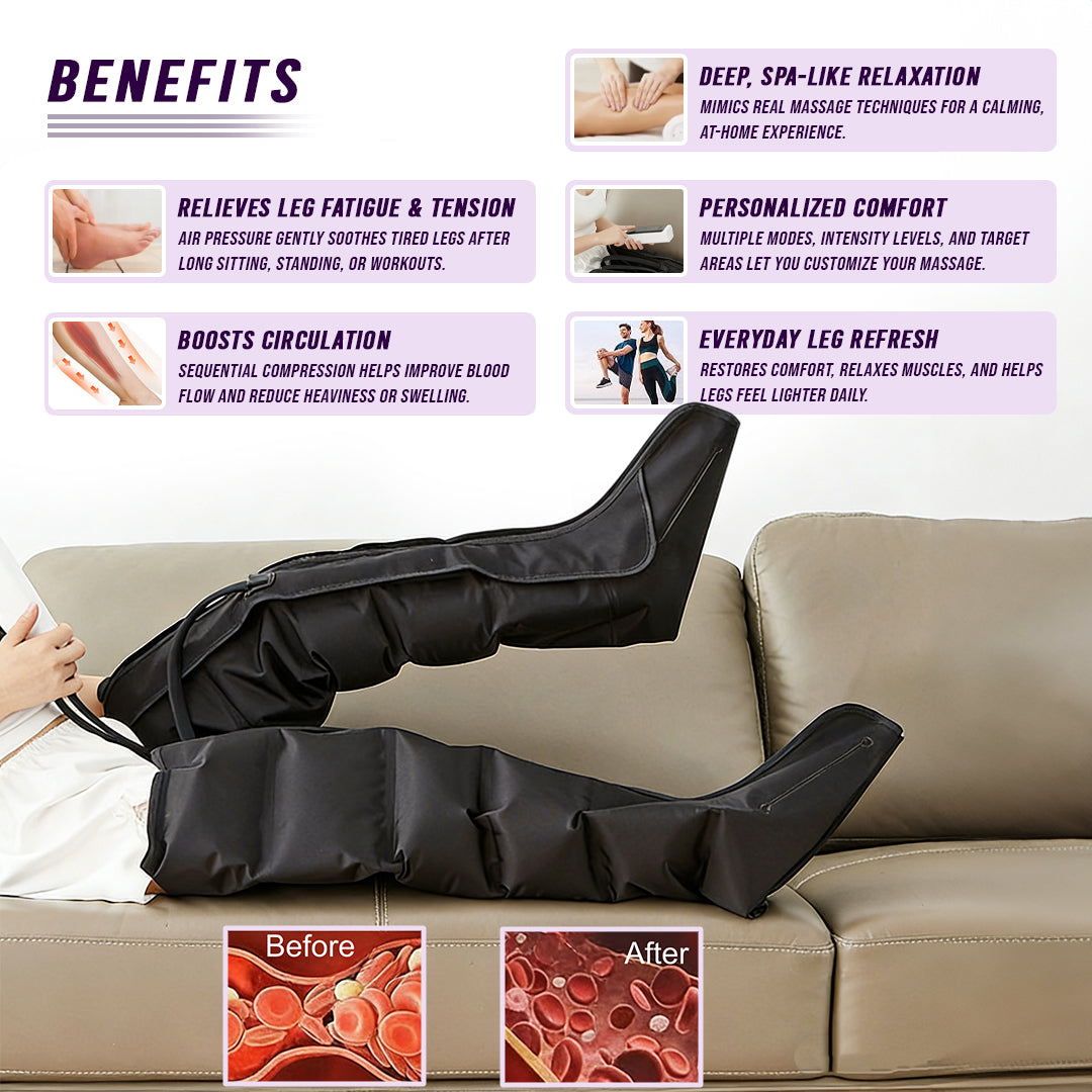 360° Air Compression Leg Massager for Foot & Calf