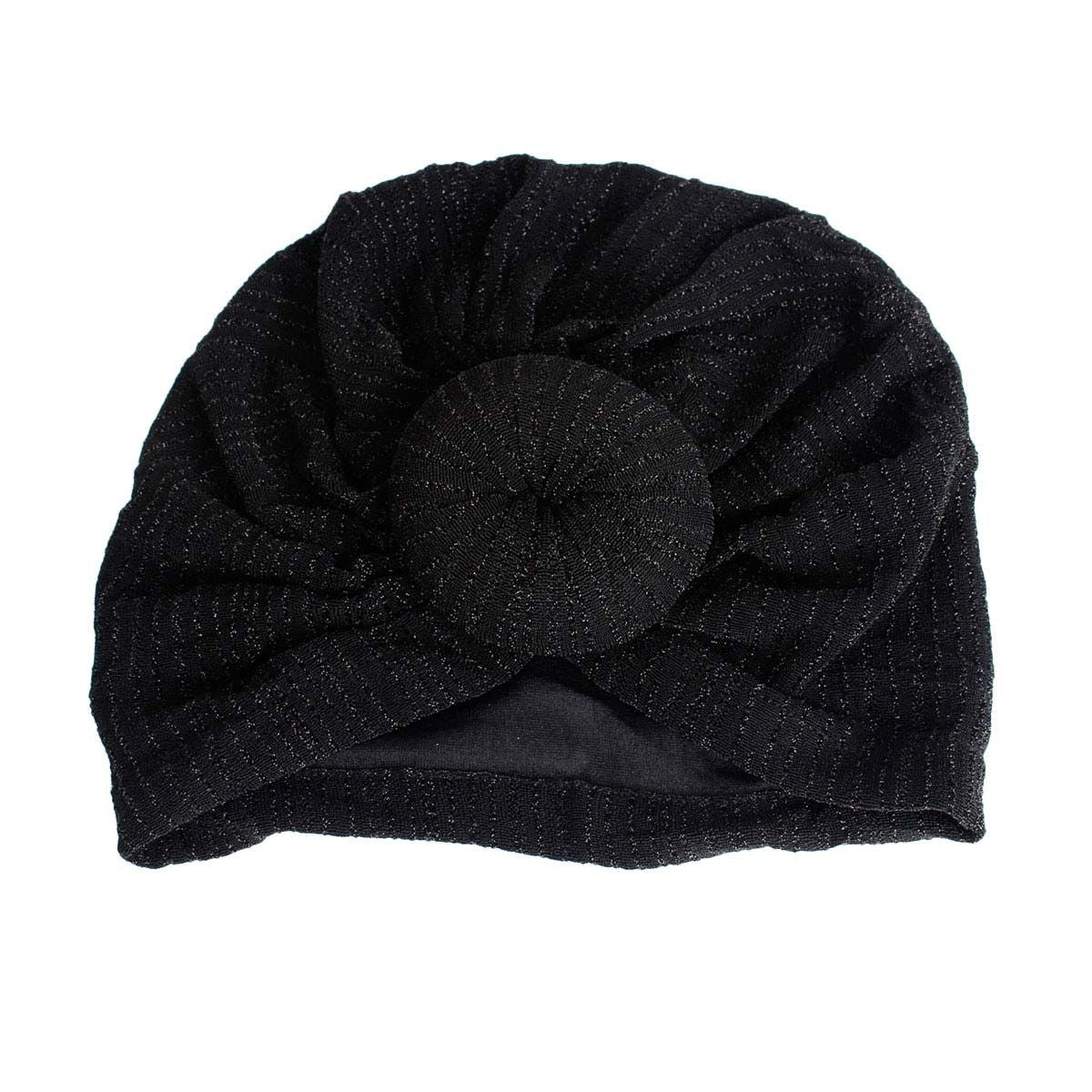 Women’s Trendy Black Stripe Donut Knot Turban Headband Stylish Accessory